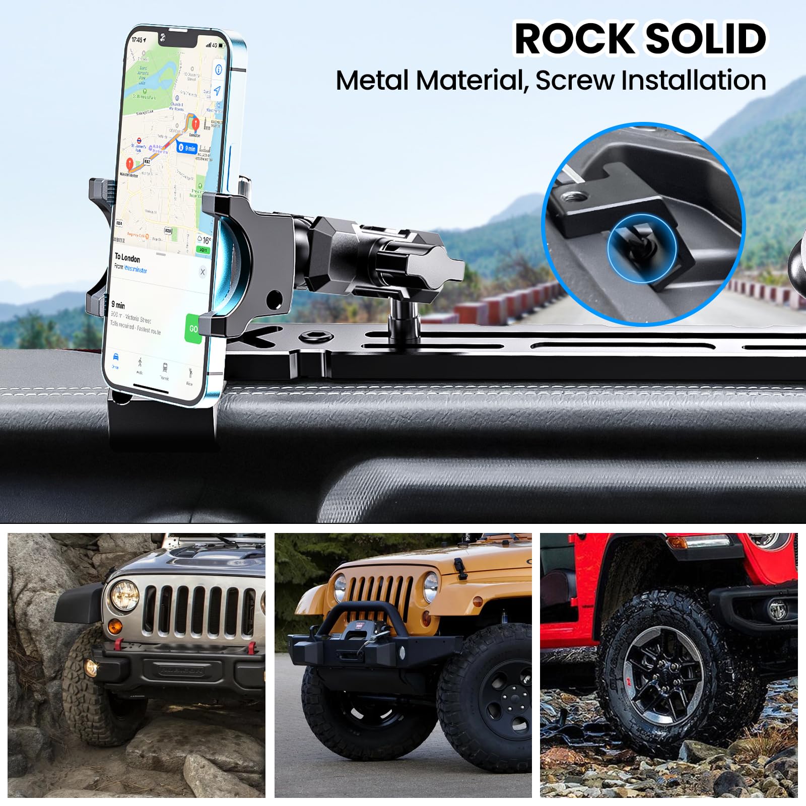 Jeep Gladiator 67 Phone Mount Jeep Jl Ball Mount 67 Phone Mount