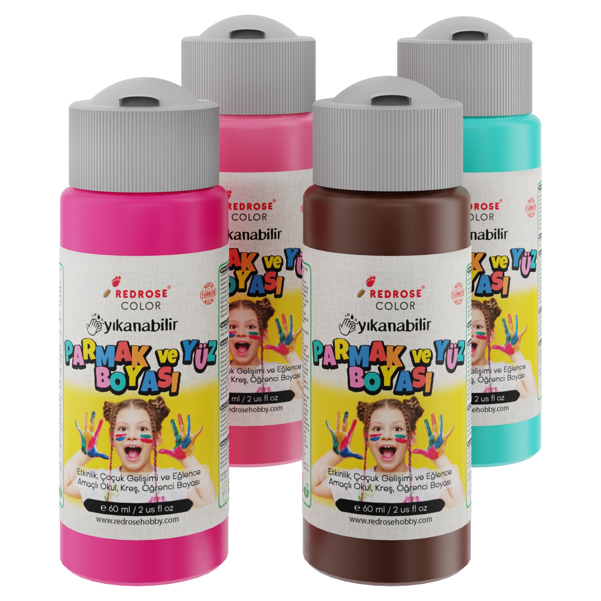 Red Rose Tamamlayıcı Renkler Parmak Boyası 4'lü Set 4x60 ml