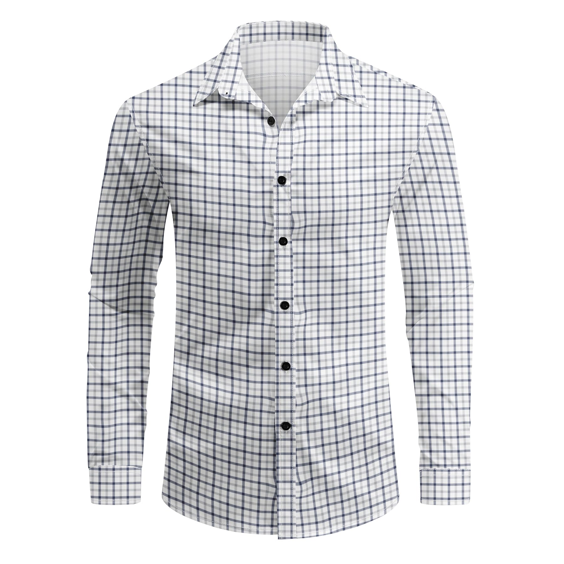Allthemen Camicia da Uomo Maniche Lunghe Elegante Shirt Bottoni Estiva Slim Fit Tops Stampata Casual