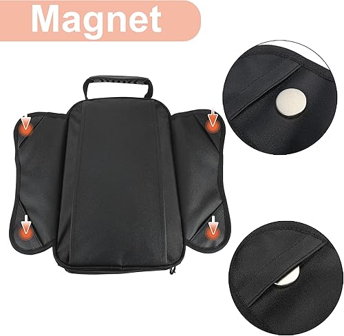 Miniatura 3 de Motoforti Universal motocicleta tanque magnético bolsa de herramientas combustible alforja con correa impermeable negro