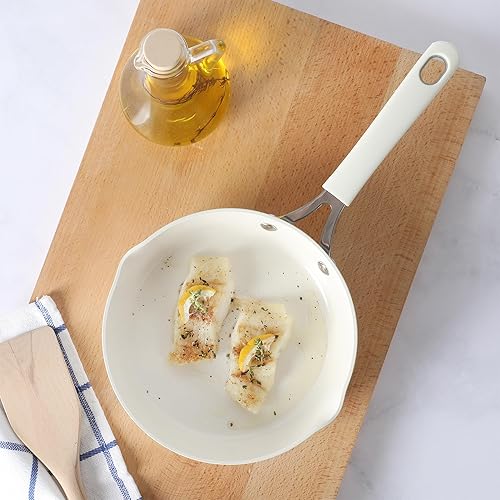 Miniatura 7 de Martha Stewart Heathland - Sartén de aluminio de 8 pulgadas, no tóxico, sartén antiadherente de cerámica de alta calidad, sartén para huevos de