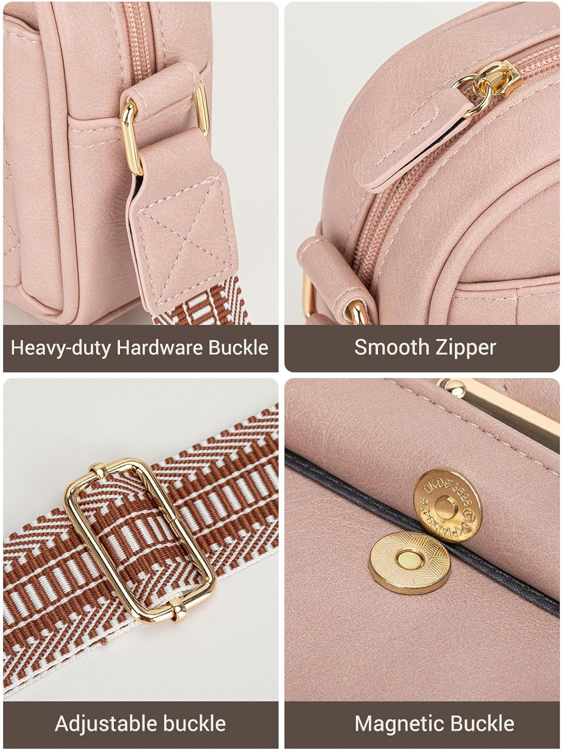 Capolo Crossbody Bags for Women, Small Crossbody Purses Trendy Vegan Leather Women's Shoulder Handbags with Adjustable Strap - Image 5