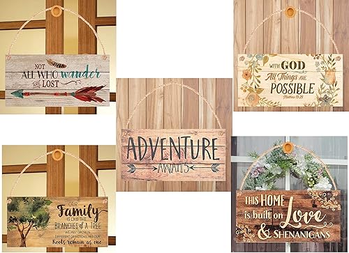 Miniatura 3 de Letreros de madera retro con texto en inglés "It's Never Too Late to Live Happily Ever After", hermoso accesorio para el hogar, letrero de madera,