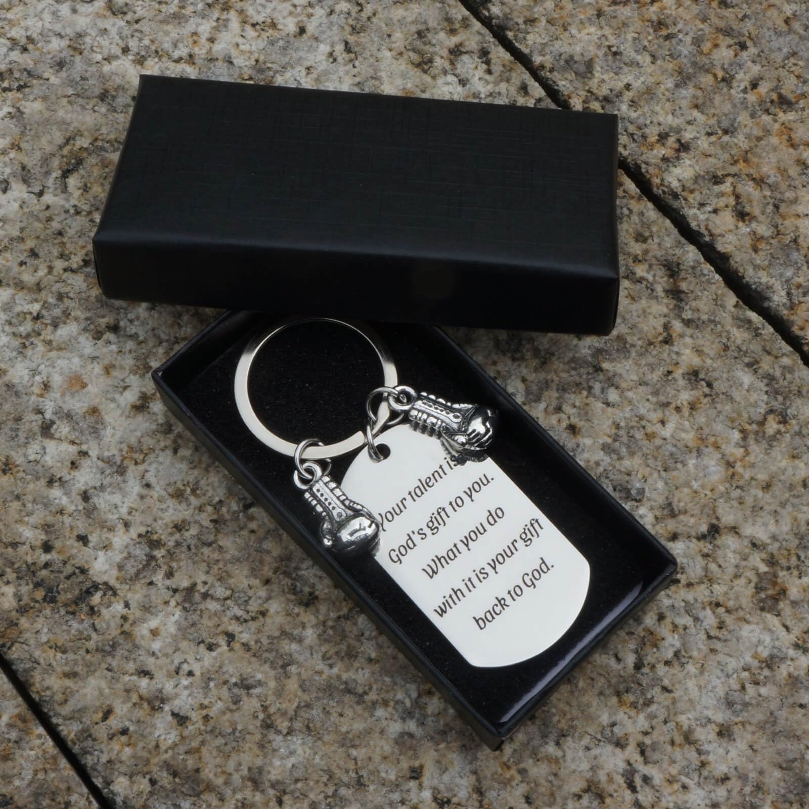 Inspirational Boxing Glove Keychain - Steel Appreciation Keepsake & Memorial Gift for Coach, Trainer, Colleague, Enthusiasts