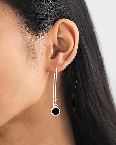 Miniatura 51 de Bottled Up Designs Handmade Long Drop Earrings, Sterling Silver, Eco Friendly, Recycled Vintage Bottles, Made in USA, Birthday Gifts, Mothers Day