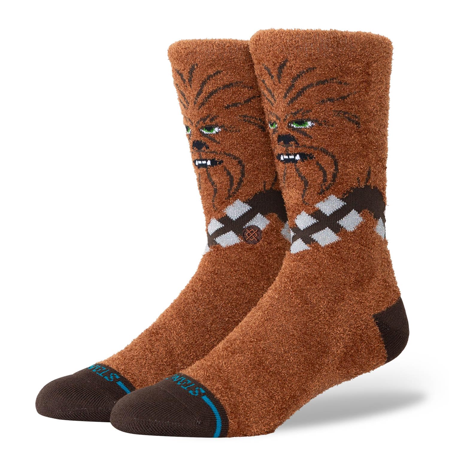 Stance Unisex Brown Chewie Crew Socks Chewbacca Star Wars Cozy Calf Socks Large