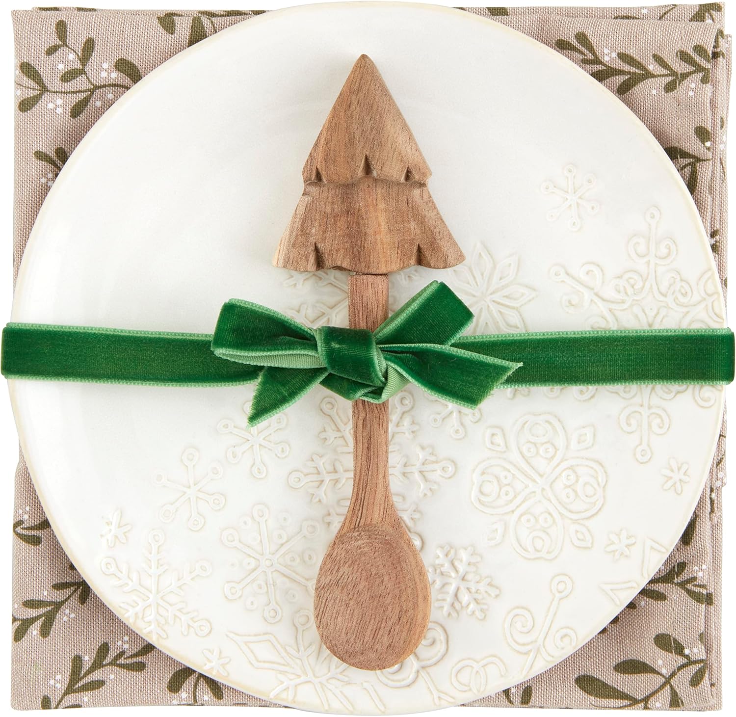 Mud Pie Juego de aperitivos, copo de nieve plato 6 12" (de) diámetro, Blanco