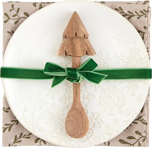 Mud Pie Juego de aperitivos, copo de nieve plato 6 12" (de) diámetro, Blanco