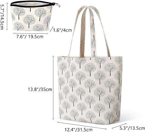 Miniatura 5 de YARWO Bolsa de punto con pequeña bolsa con cremallera, bolsa de hilo para agujas de tejer, madejas de hilo y suministros de tejido para llevar,