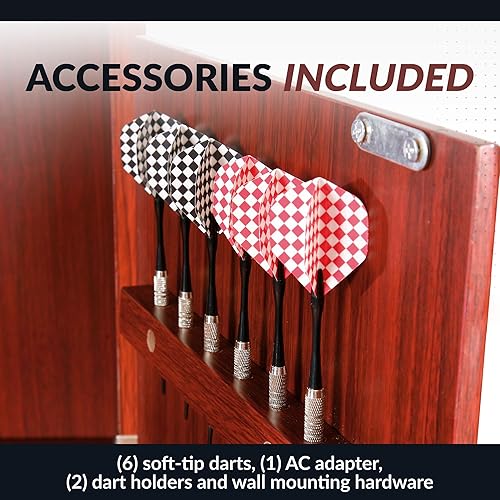 Miniatura 8 de Hathaway Outlaw - Juego de gabinete electrónico de dardos, tablero de dardos eléctrico de 81 pulgadas con gabinete, tablero de dardos profesional