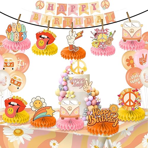 Miniatura 6 de 9 piezas de centros de mesa con temática de panal de abeja hippie y retro, decoración de mesa de margaritas, decoración de mesa, regalos para niños,