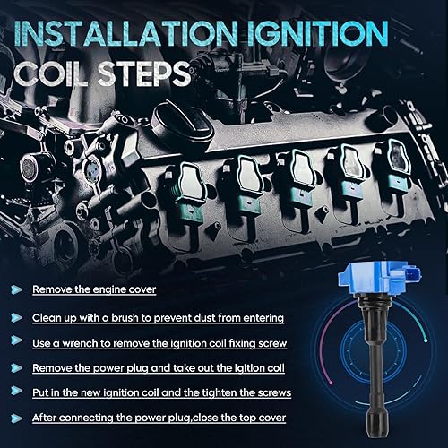 Miniatura 7 de Paquete de 6 bobinas de encendido compatibles con Infiniti EX37 FX37 FX50 M37 M56 Q40 Q50 Q60 Q70 Q70L QX50 QX70 Nissan 370Z 3.7L 5.6L V6 V8,