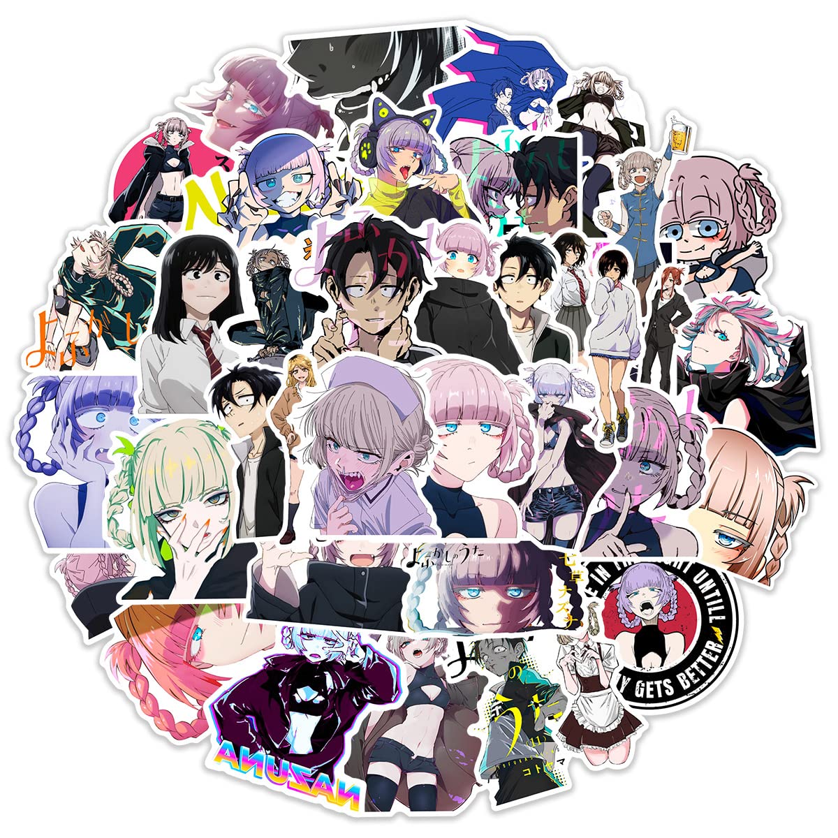 Call The Night Stickers, 50 Pcs Anime Figure Vinyl Waterproof Sticker Decals for Party, Water Bottle Scrapbook Laptop Skateboard Computer for Teens Students