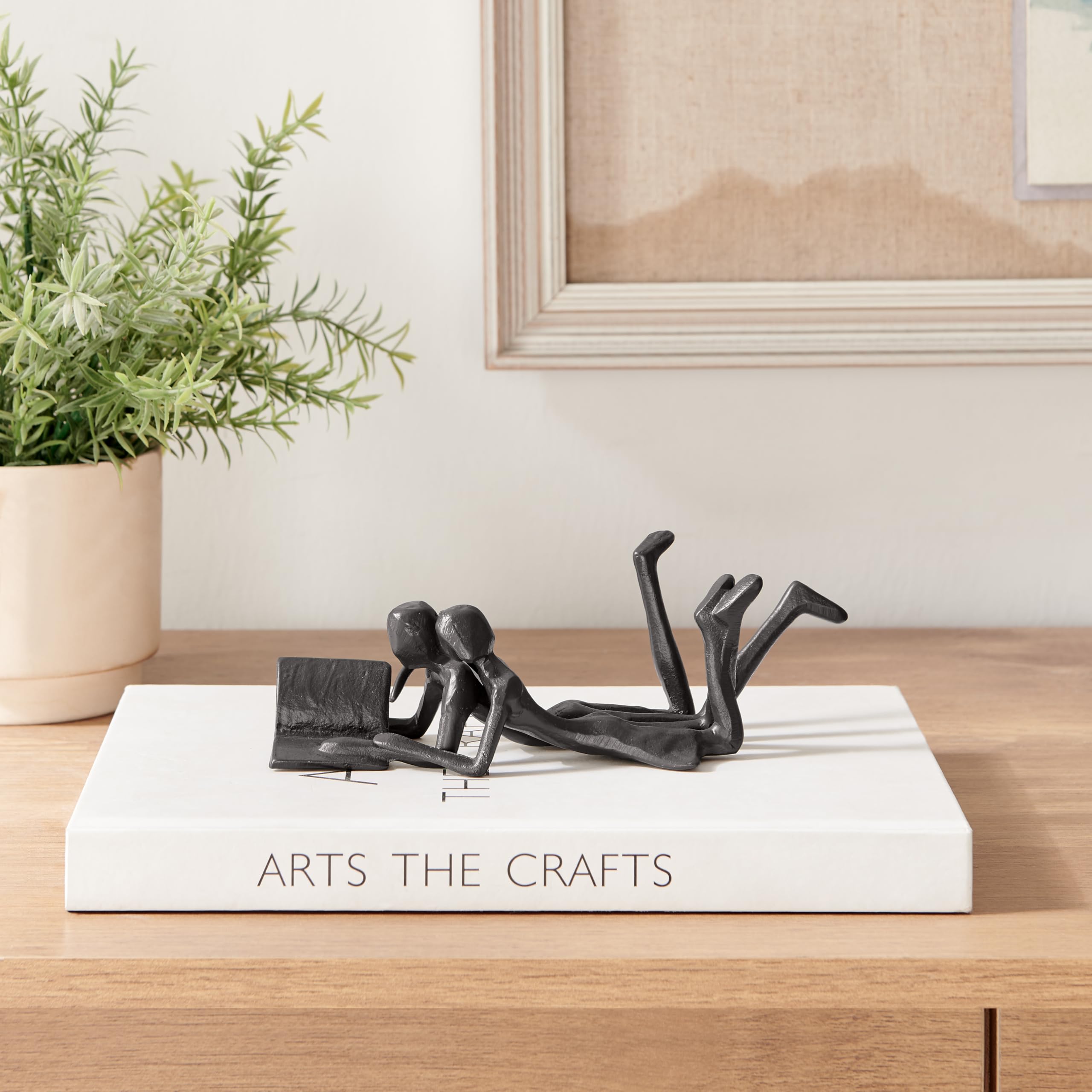Danya B. Contemporary Cast Iron Bookend Set - 2 Stretching Women Figures, Yoga Inspired, Bronze Finish - View #9