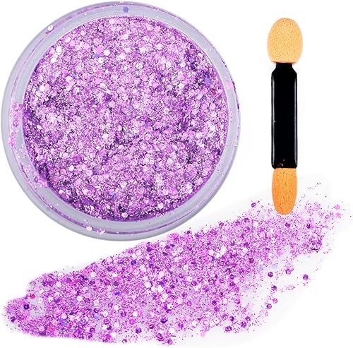 GL-Turelifes Colorido cuerpo brillante con lentejuelas de sirena en gel con purpurina gruesa para el cabello, cosmético para el rostro, cabello,