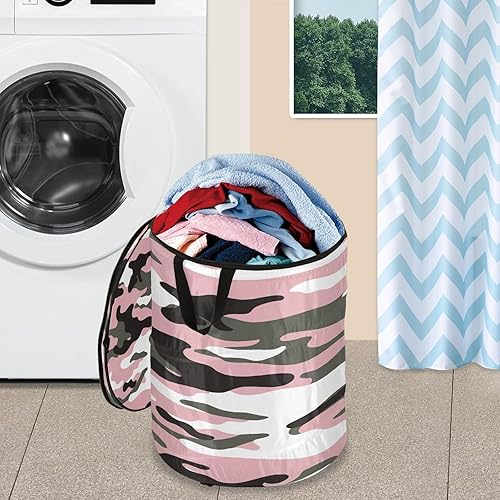 Miniatura 5 de Cesta Decore contenedores de almacenamiento plegables para juguetes para suéter Camuflaje Rosa Blanco, botes para ropa sucia