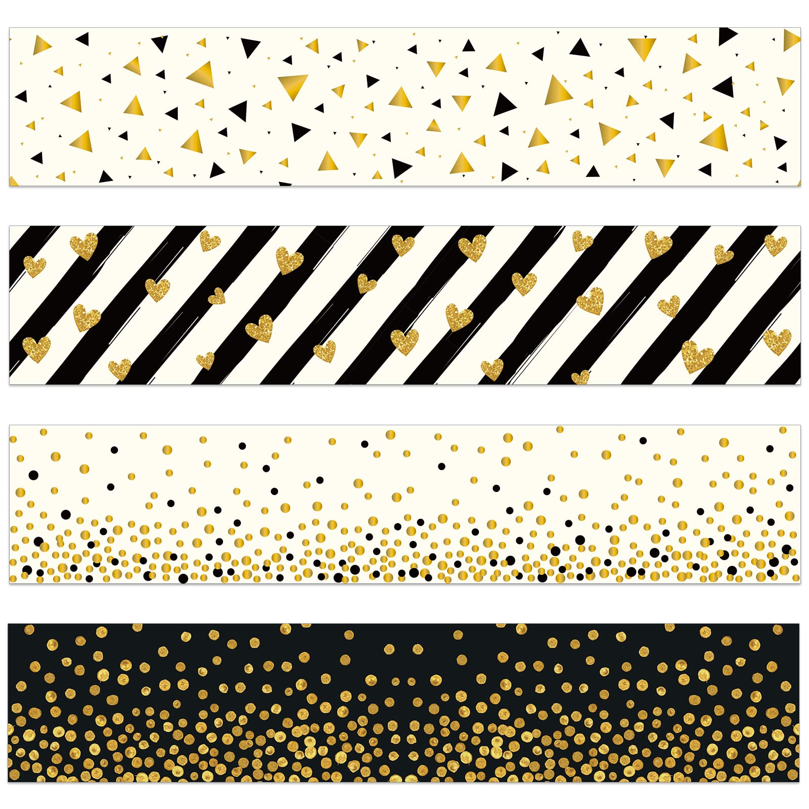 Buy Jecery 48 Pieces Gold Bulletin Board Borders Confetti Scalloped