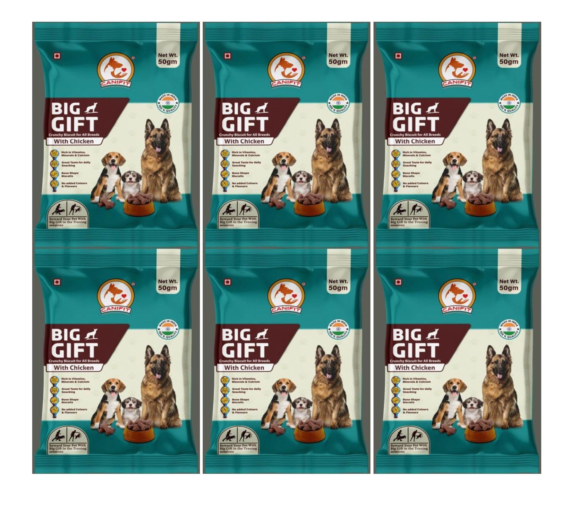 CANIFIT Big Gift Biscuits with Chicken (for Adult Dog) (50 Gm*6) Pack of 6