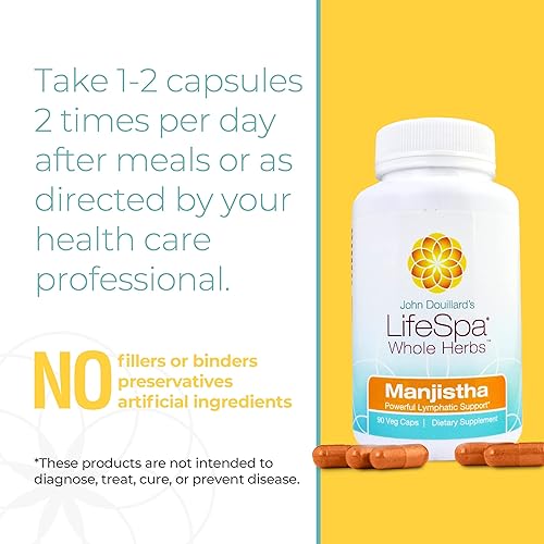 Miniatura 7 de Cápsulas Manjistha de hierbas enteras  Limpieza del hígado  Multivitamínico vegano  para apoyo linfático y desintoxicación hepática  90 cápsulas 400