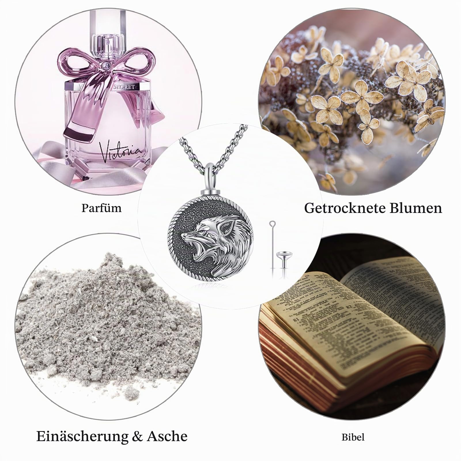 Medaillon und Urne Halskette 925 Sterling Silber Pferd/Baum des Lebens/Herz Medaillons Herz/Teardrop/Sonnenblume/Hundepfoten Urne Anhänger Kette Keepsake Schmuck