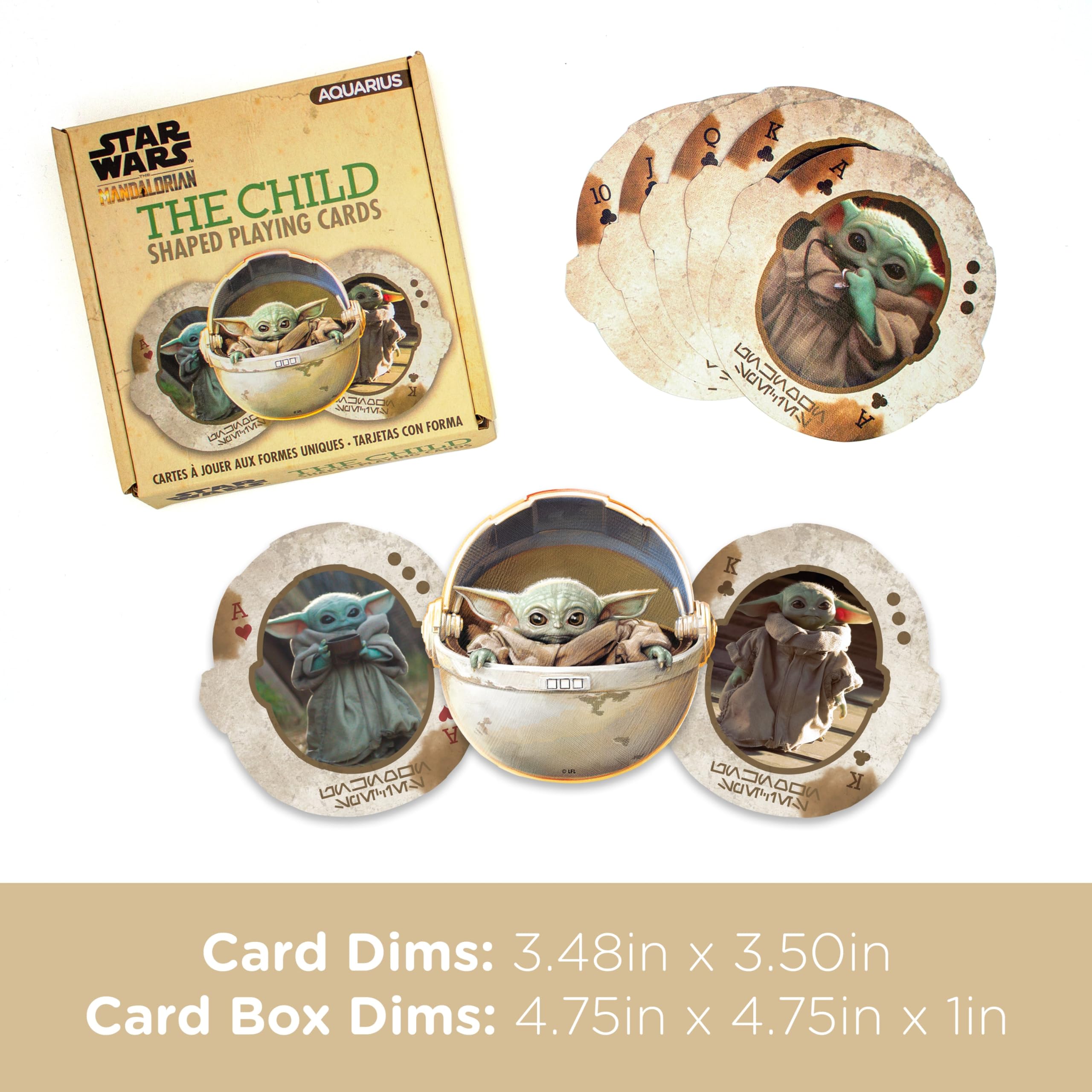 Aquarius Star Wars Playing Cards - The Mandalorian 'Baby Yoda' The Child Shaped Deck of Cards for Your Favorite Card Games - Officially Licensed Star Wars Merchandise & Collectibles