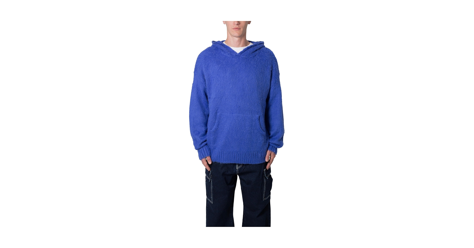 Amazon.com: mnml Men's Mohair Hoodie Blue : Clothing, Shoes