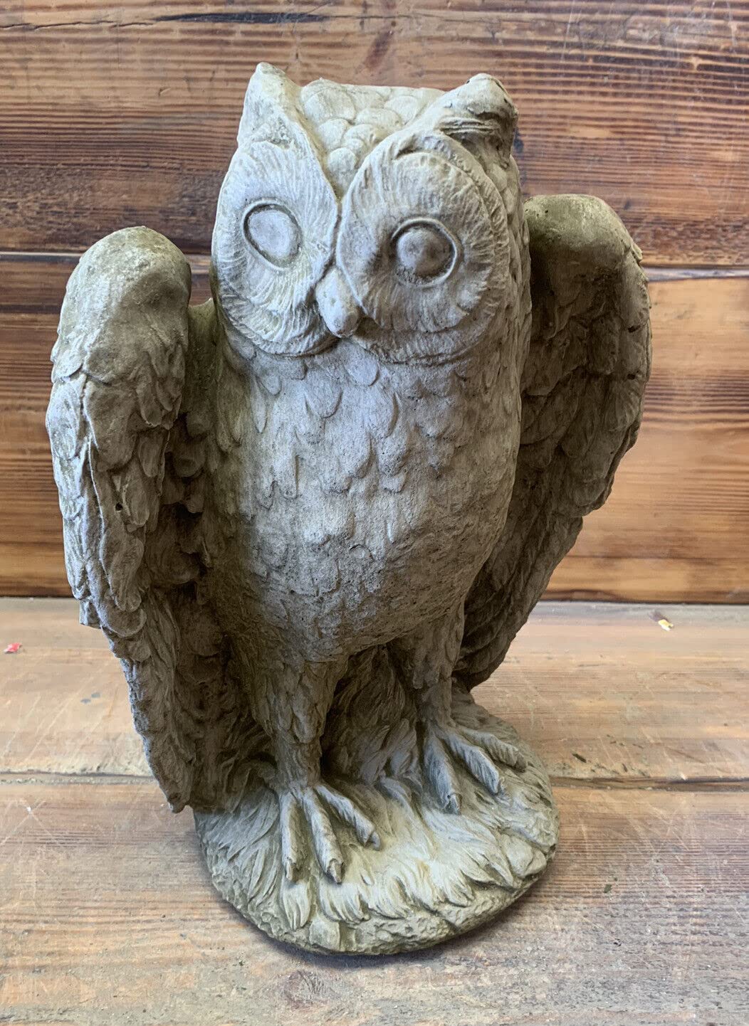 STONE GARDEN LARGE OWL BIRD WILDLIFE GIFT CONCRETE STATUE ORNAMENT