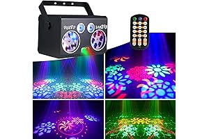 Party Lights Disco Dance Lights with LED Patterns and Red and Green Laser Lights
