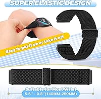 Vista 4 de Vodtian 4 Pack Elastic Bands Compatible for Fitbit Versa 4/3 / Sense 2, Adjustable Nylon Stretchy Replacement Sport Loop Straps for Women Men
