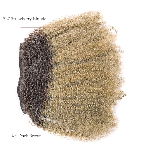 Miniatura 7 de Ombre Remy Extensiones de cabello humano en clip Afro Kinky Curly 4B 4C 100% Extensiones de Cabello Negro Natural de 10 -22 pulgadas  25.4 - 55.88