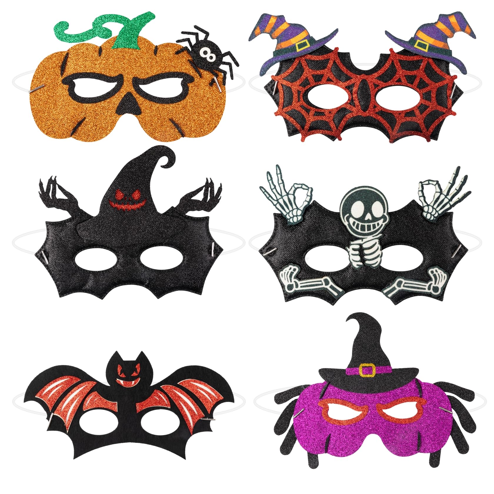Lekabee 6 Pcs Halloween Costume Mask, Face Masks