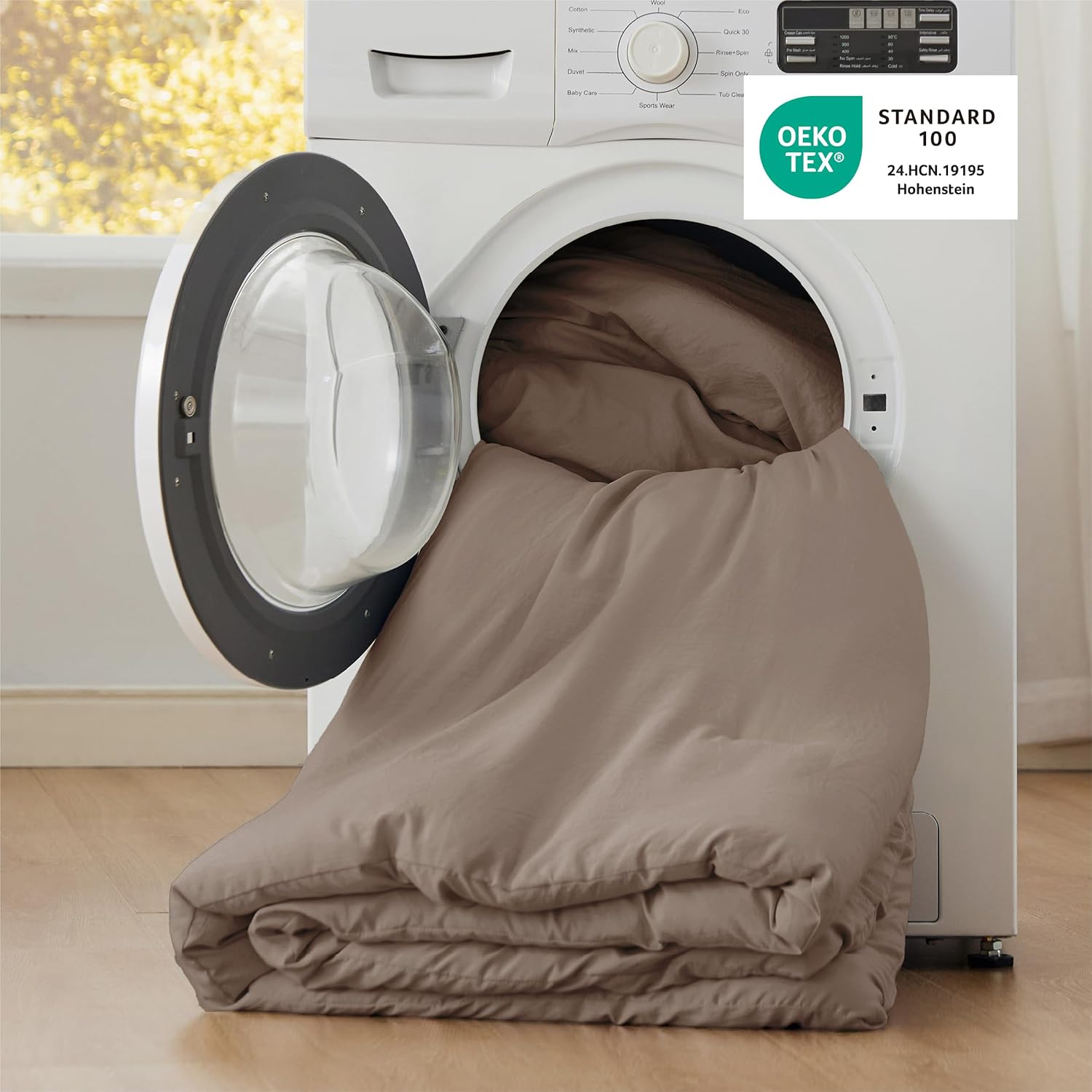 Bedsure King Comforter Set, Brown Soft Prewashed Bedding for All Seasons, 3 Pieces GentleSoft™ Bed Set, 1 Lightweight Comforter (104"x90") and 2 Pillowcases (20"x36") - Image 5