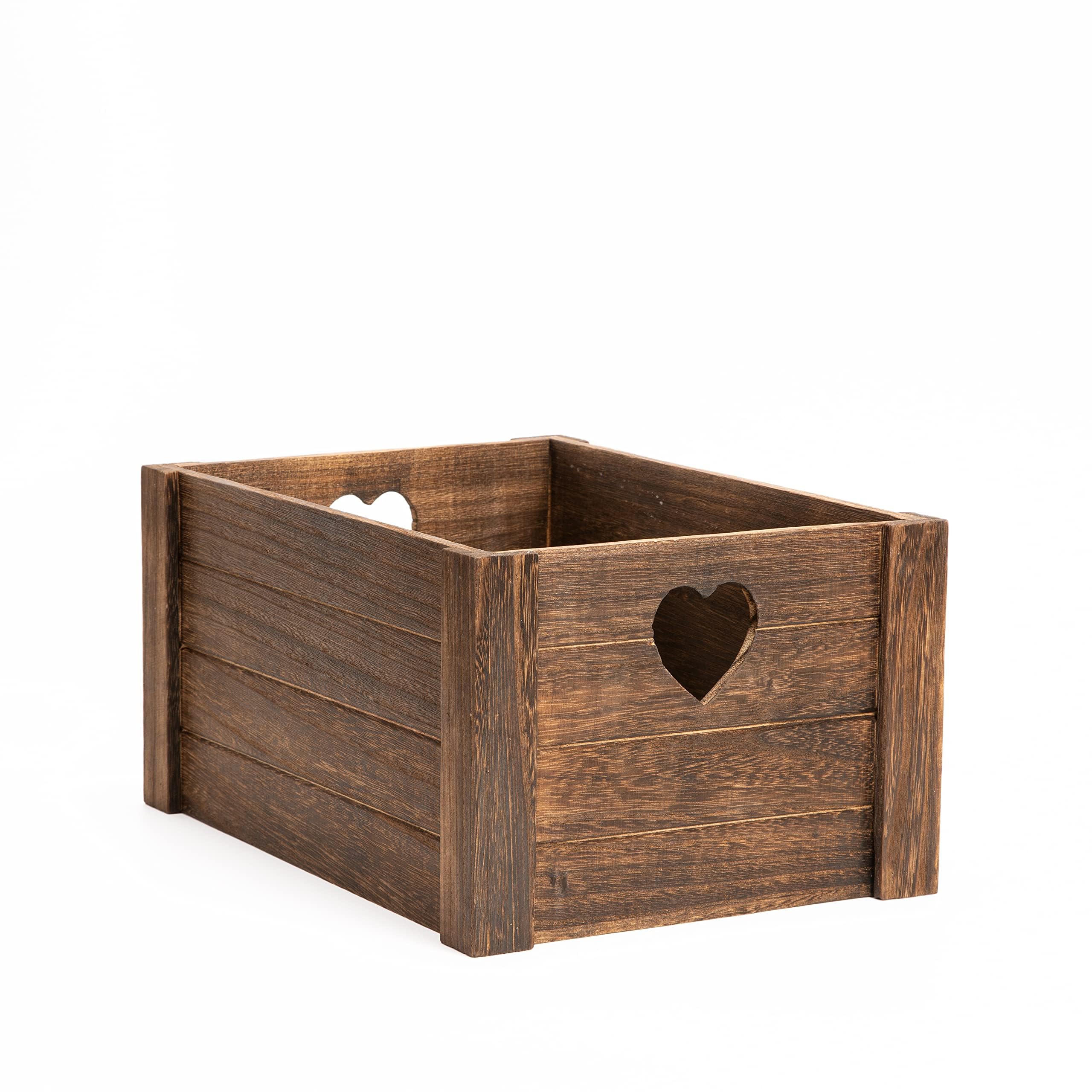 Wickerfield Small Wooden Box, Gift Basket, Wood Crate Boxfor Storage, Wood Storage Boxes, Wooden Crate Basket (Brown, Set(L+M+S)) — image 1