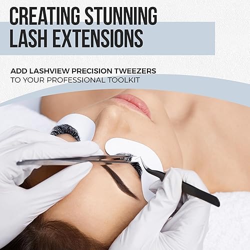 Miniatura 6 de LASHVIEW - Pinzas de pestañas, pinzas curvadas Vetus para extensión de pestañas de injerto profisional, pinzas de nariz de aguja de acero inoxidable