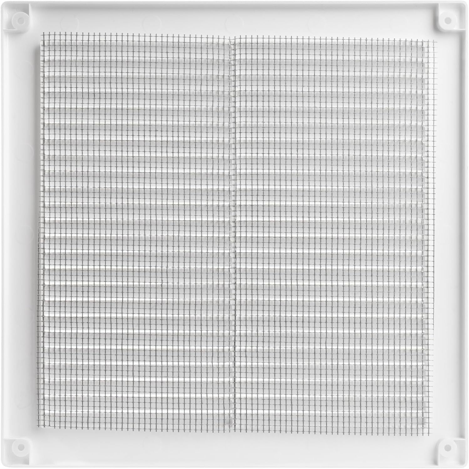 Vent Systems 8" x 8" Inch (Opening Dimensions) - Pack of 5 - Plastic White Soffit Vent Cover - Flat Square Air Vent Grille - Air Vent Deflector - HVAC 10" x 10" Inch (Overall Dimensions)