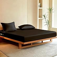 Day Care® Premium Satin Elastic Fitted Bedsheet for Queen Size 60"x78" Inch with Pillow Covers Gifting Special 400TC Silk Satin | Date Night & Romantic Night Collection - Midnight Black