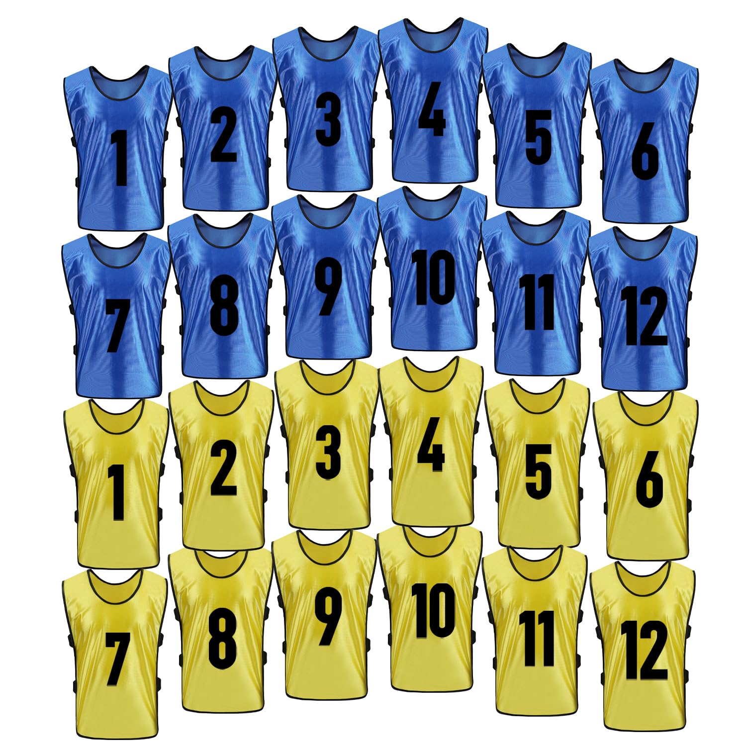 BGHTYYP 24 Pack Scrimmage Team Vests Reversible Numbered pinnies Soccer Basketball Jerseys for Child & Adult Sport Football Pennies