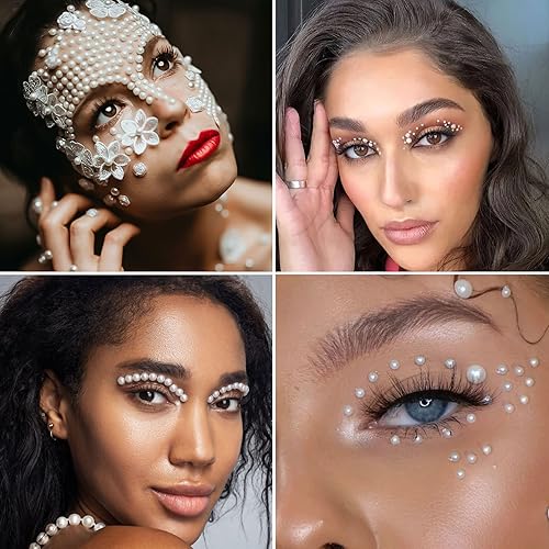 Miniatura 6 de 2744 piezas de perlas para el cabello, calcomanías de perlas autoadhesivas, calcomanías de perlas para manualidades, perlas para pegar, gemas para