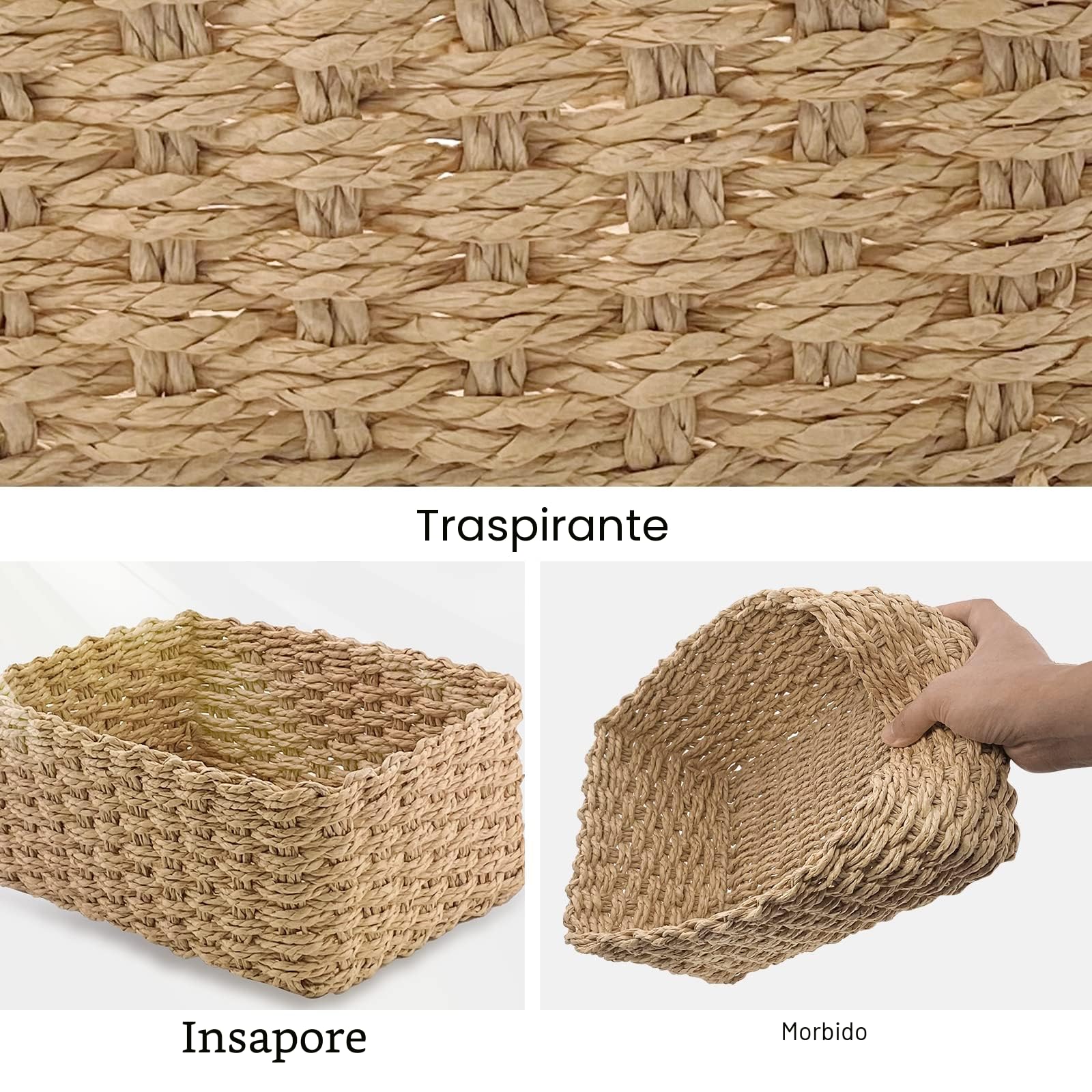 Scatole per Armadio Portaoggetti Set di 4 scatole Immagazzinaggio Carta di Eco Cestino di Immagazzinaggio Contenitori Cestini Natalizi per Riporre Accessori per Asciugamano trucchi(Giallo)