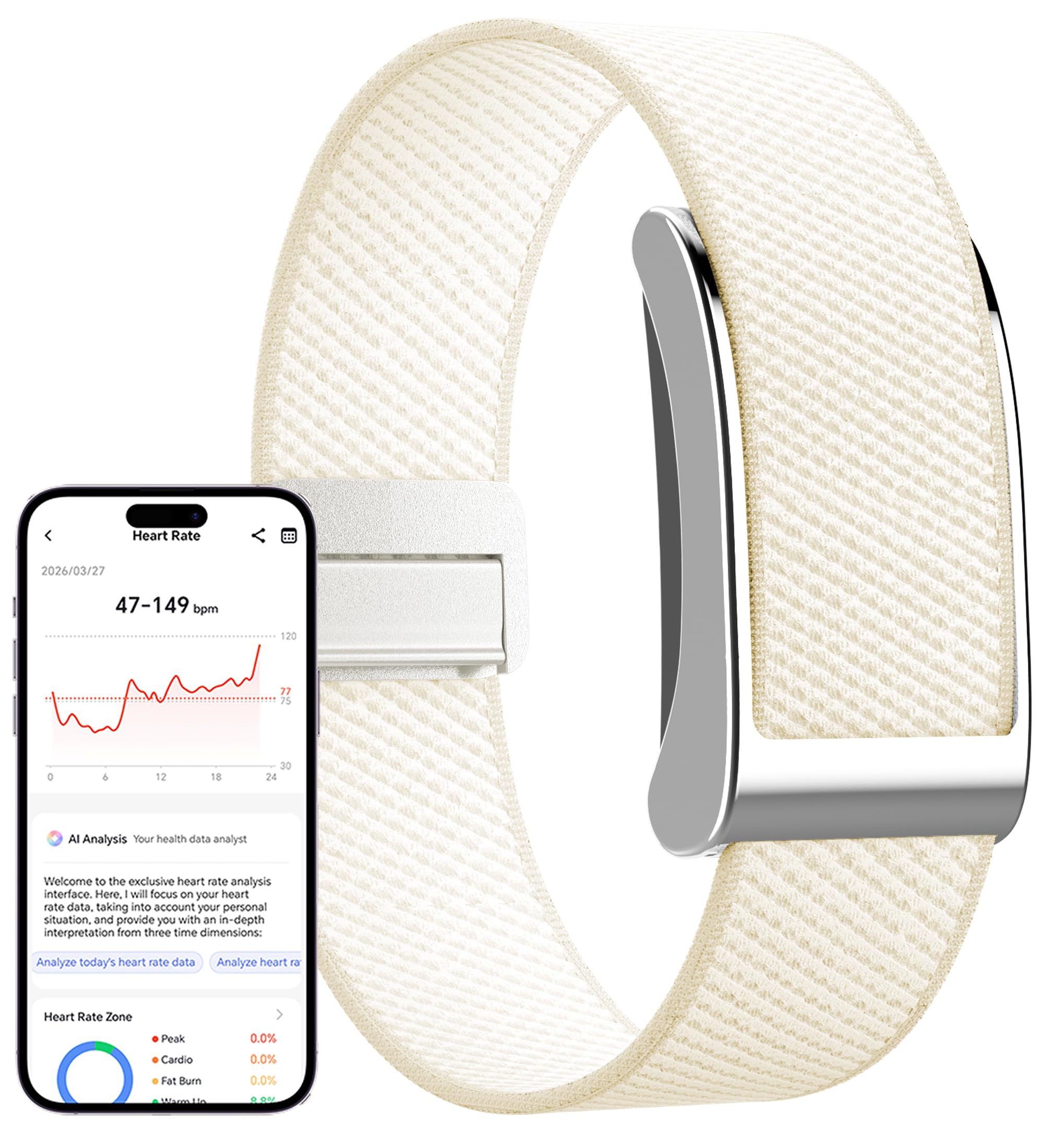 GPS Fitness Tracker Smart Activity Tracker Sleep Heart Rate Monitor AI Health Analytics 100+ Sports Modes Screenless SOS & Fall Detection Long Battery Life Fitness Band for Men Women Senior-image-21