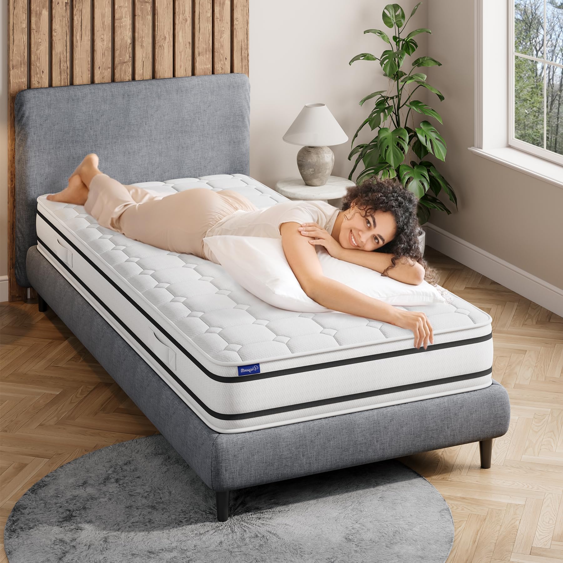 Vesgantti Matratze 90x200 cm H4, 7-Zonen-Taschenfederkern, orthopädisch