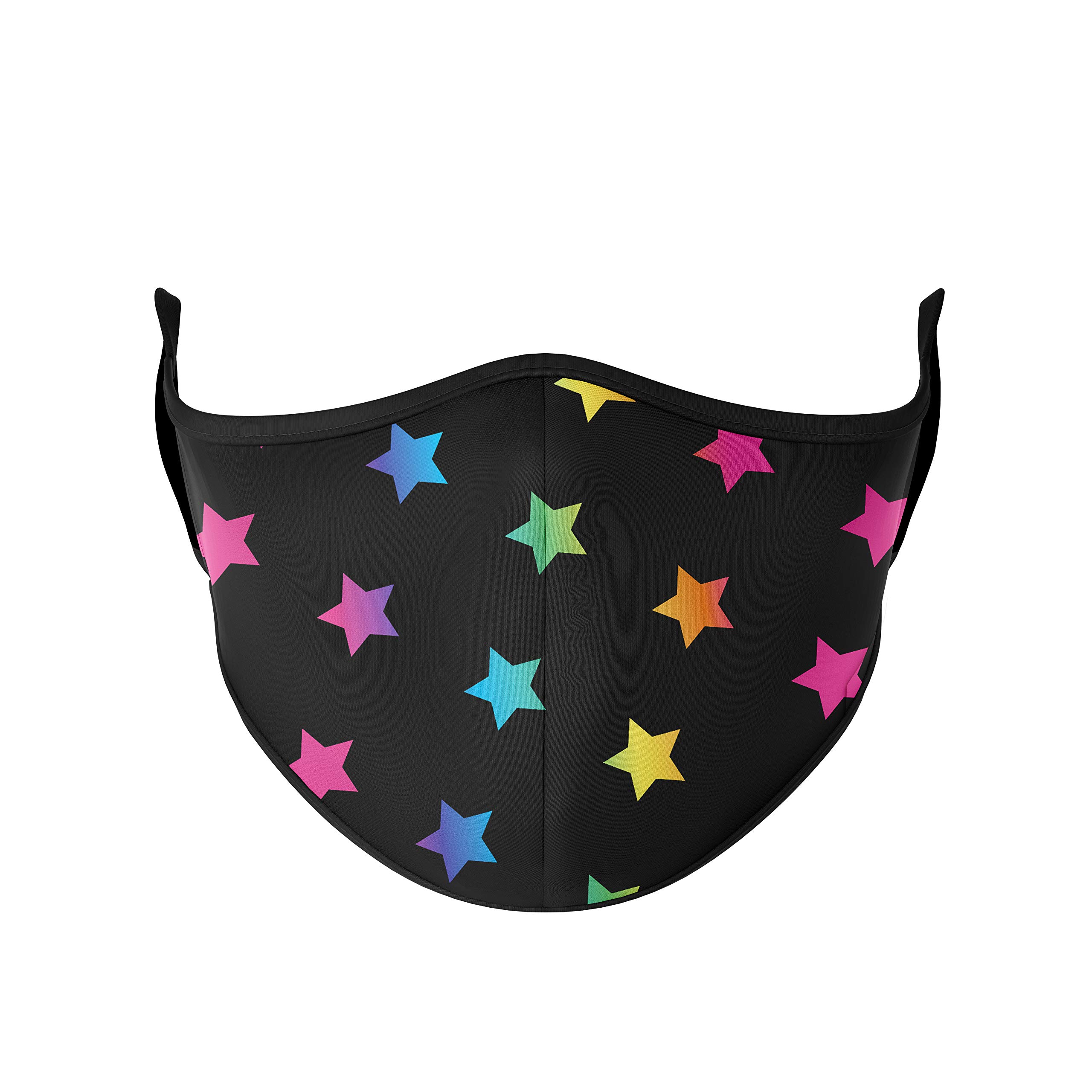 Top Trenz Reusable Face Mask Made with Stretch Cloth for Everyday Use - Indoor/Outdoor Face Cover - Multi Star - Kids Ages 3-7