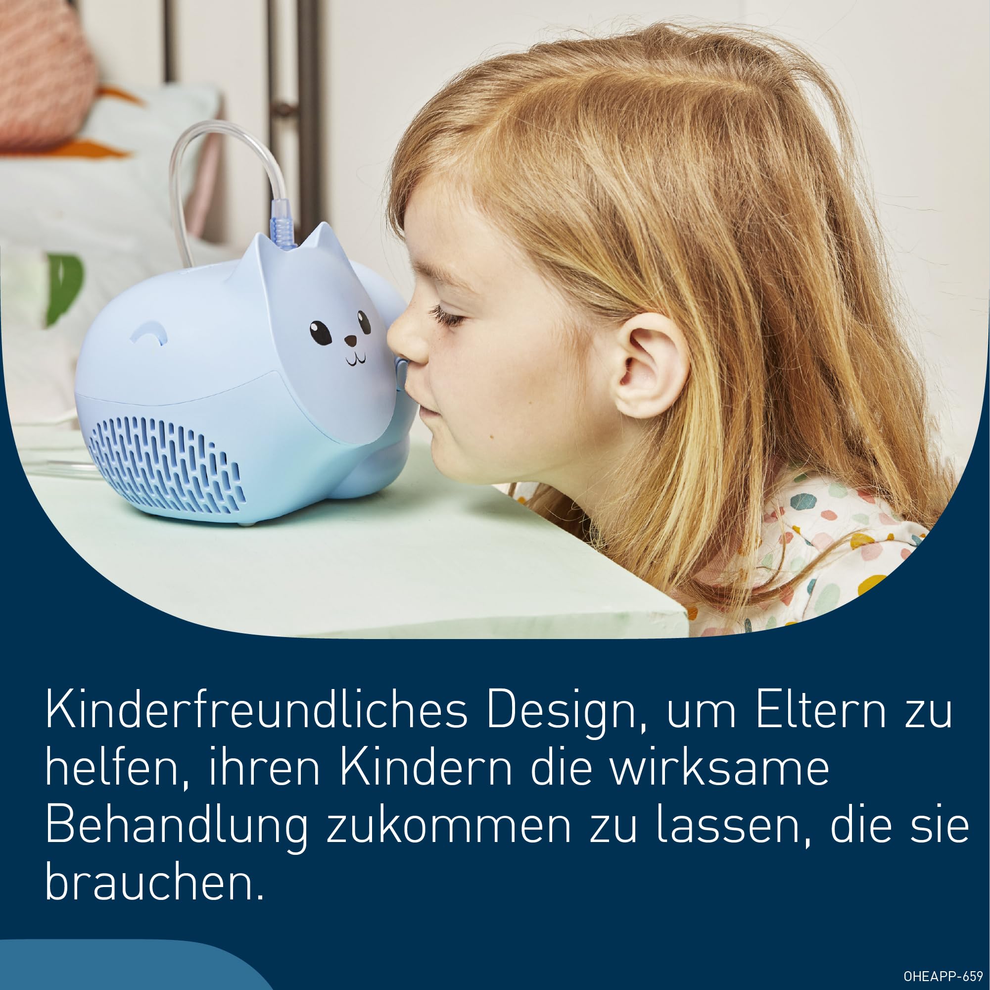 OMRON Nami Cat Inhalationsgerät – Inhalationsgerät kinder, leistungsstarker Kompressor für schnelle und effektive Behandlung von Atemwegserkrankungen bei Kindern