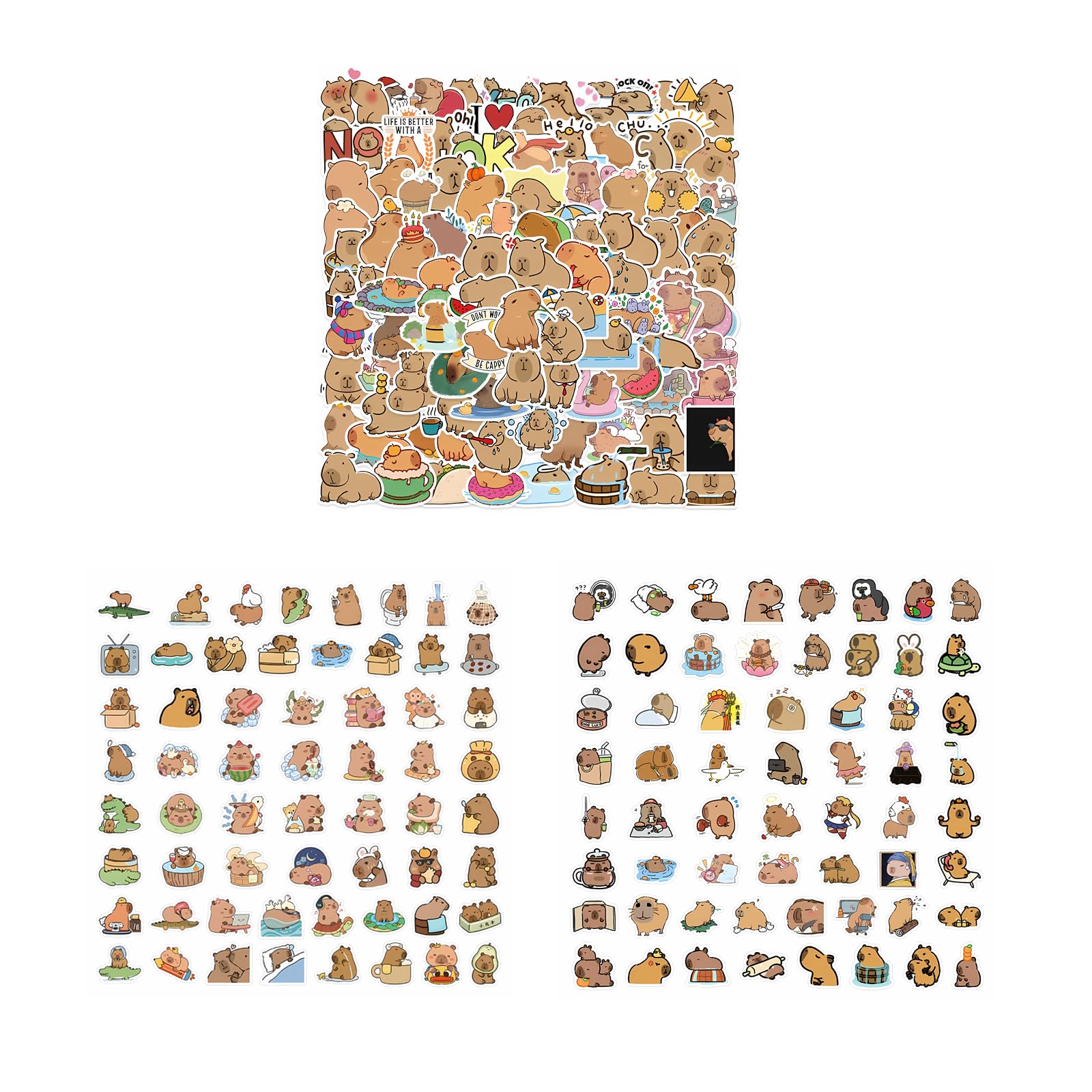atnayo 170pcs Capybara Stickers, Waterproof Guinea Pig Stickers