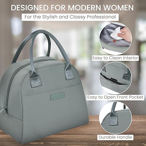 Miniatura 3 de Lonchera para mujer, bolsas de almuerzo aisladas para mujer, bolsa de almuerzo para el trabajo, bolsa de preparación de comidas para adultos, bolsa