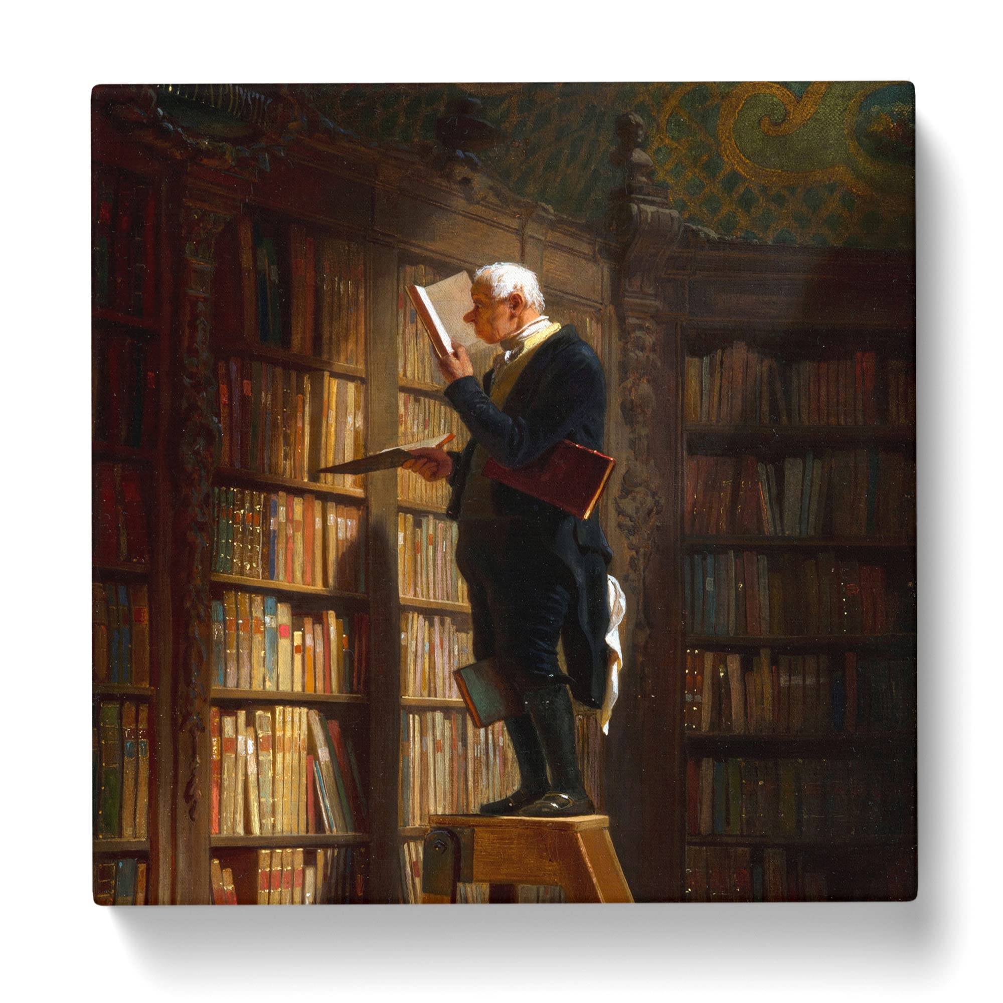 Bookworm by Carl Spitzweg Canvas Print, Mixed, 35L x 35W cm - Image 3