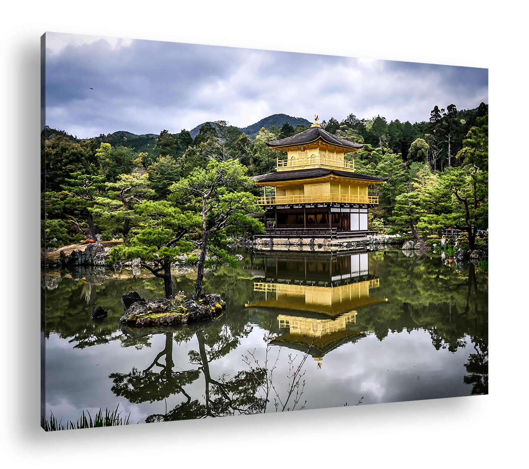 Temple et jardin japonais - Format : 60 x 40 cm - Impression numérique de qualité supérieure - Pas de poster ni d'affiche