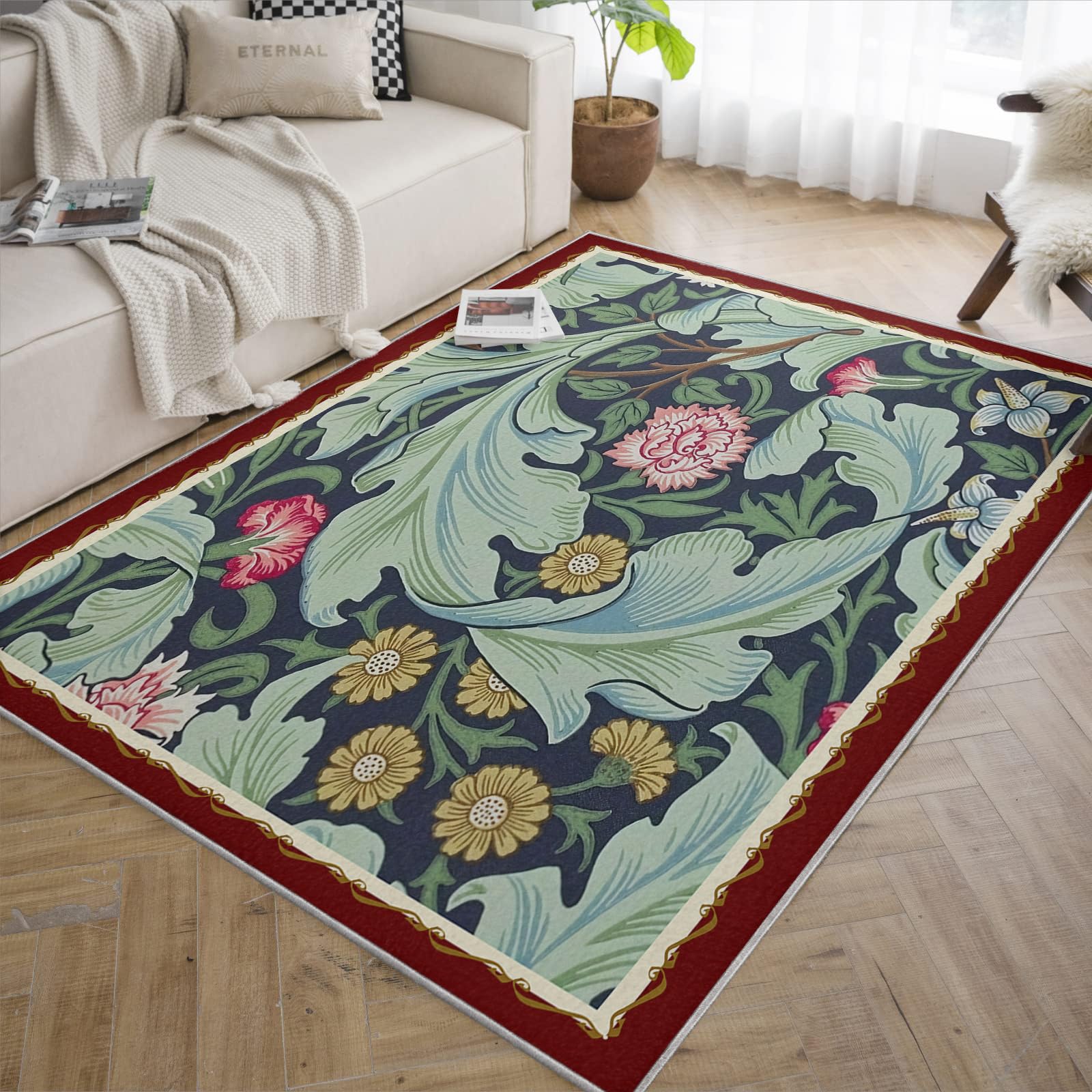 Tapis Vintage Oriental de 150x210cm aux finitions soignées pour intérieur