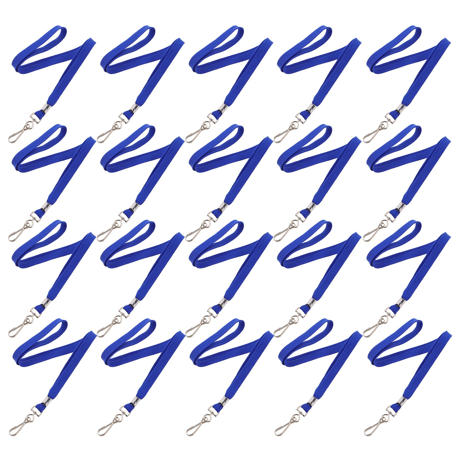 50 Pezzi Cordini Porta Badge Identificativo Blu Piatti Resistente Laccio da Collo Confortevole per Uffici, Fiere e Personale in Movimento