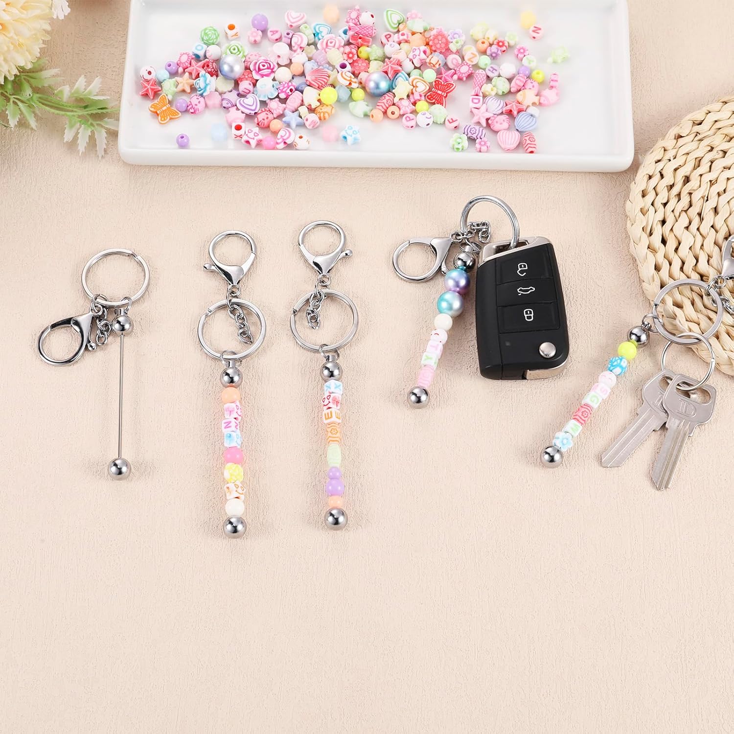 12 Pcs Beadable Keychain Bars Metal Beaded Keychain Blank Keychain Strips for DIY Keychain Pendant Jewelry Crafts - Image 6